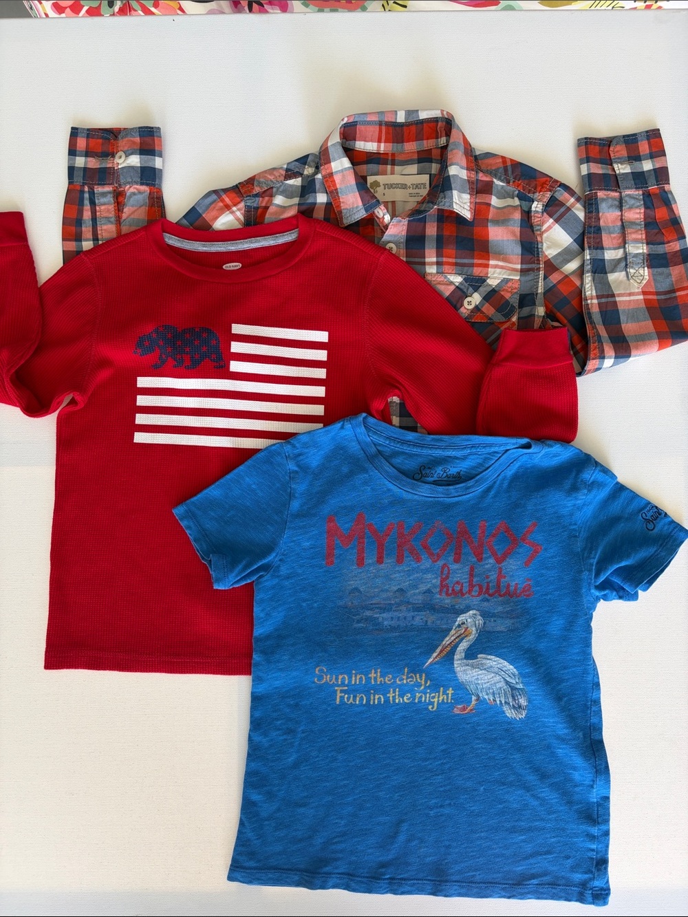 Bundle 3 shirts Old Navy Red & Blue Kids Shirt and Plaid Button-Down Set